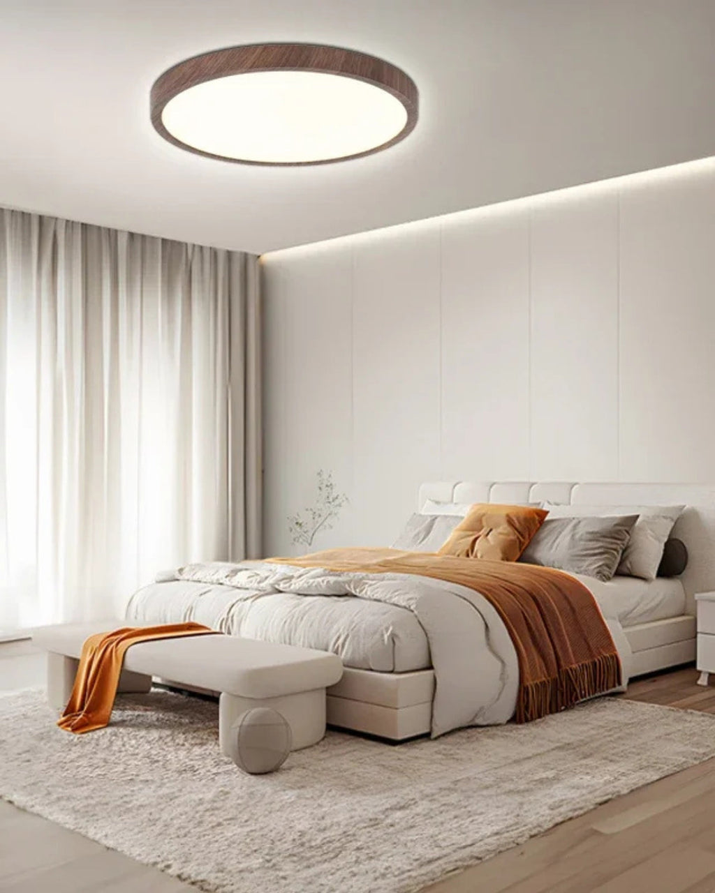 Ultra-Thin Wood Ceiling Light For Living Rooms And Bedrooms