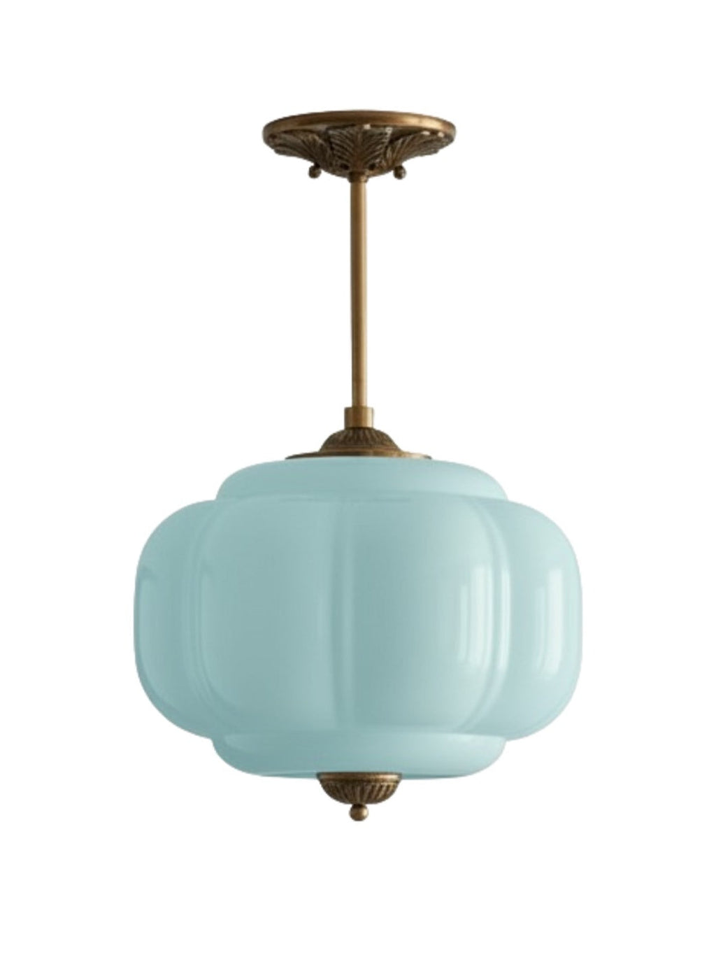 Vintage Milk Glass Ceiling Light With Fluted Rim White Pink Green Matte Glass Brass Black