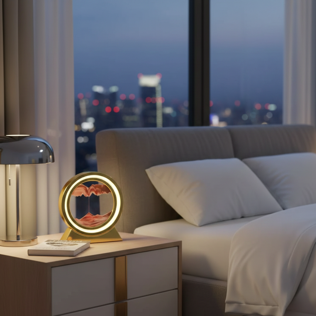 Kinetic Moving Sand Lamp For Tabletop Decor A Mesmerizing Relaxation Display That Eases Stress And Elevates Mood