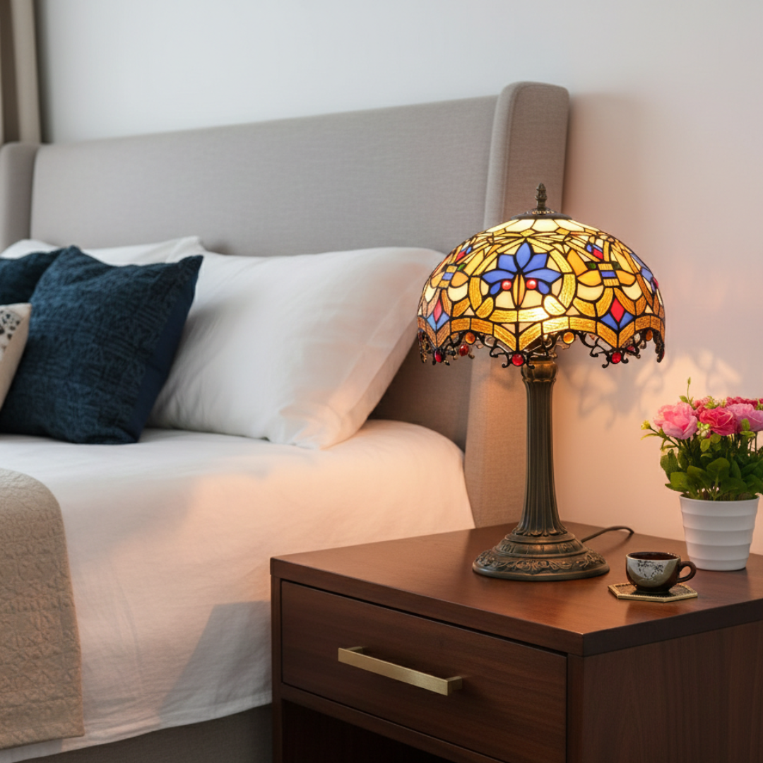 Timeless Vintage Stained Glass Table Lamp For Classic Home Lighting And Elegant Decor