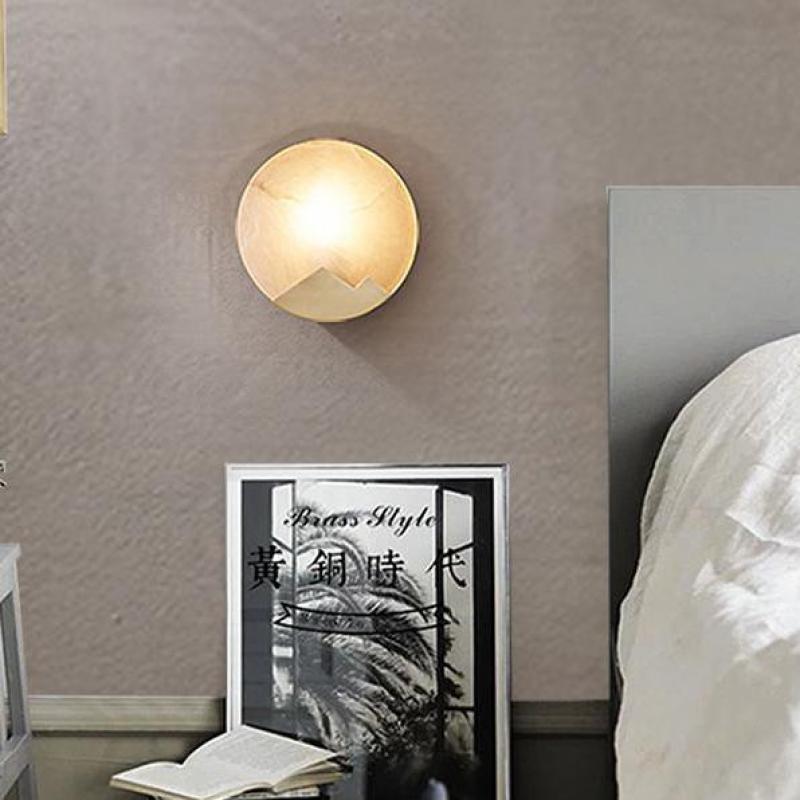 Luminux Marble Wall Light With Led And Brass Accents In Nordic Style Interiors, Elegant Lighting