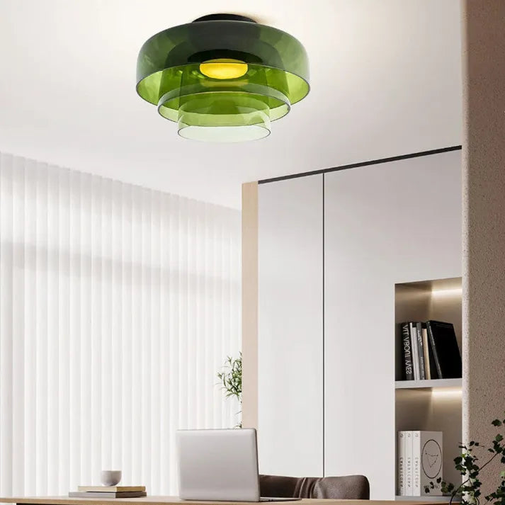 Lumenweave Nordic Style Ceiling Light With Handcrafted Glass Shade For Living Rooms And Dining Areas