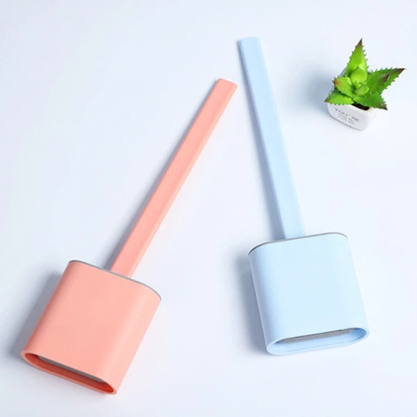 Toilet Brush Silicone Head Flexible For Hygienic Modern Design And Easy Cleaning