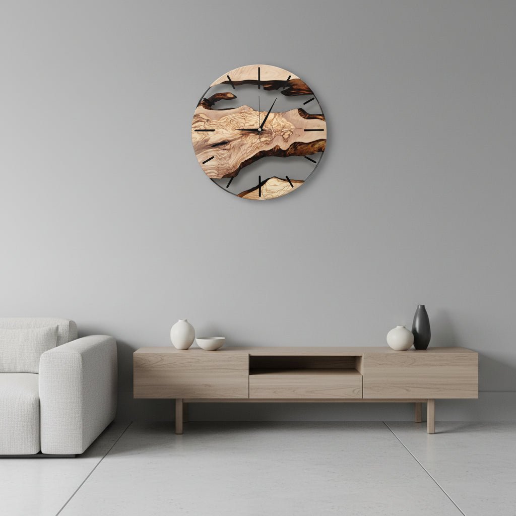 Nordic VIKTID ELMWAY Silent Elmwood Wall Clock — Round Shape, Quartz Movement