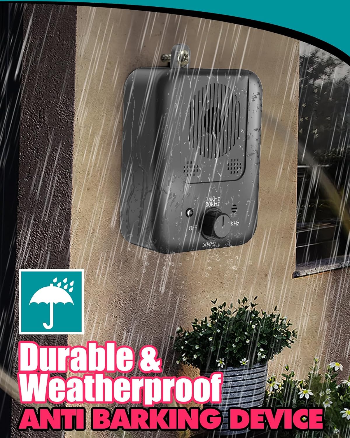 Rechargeable Ultrasonic Bark Deterrent With 15-Meter Range For Dogs