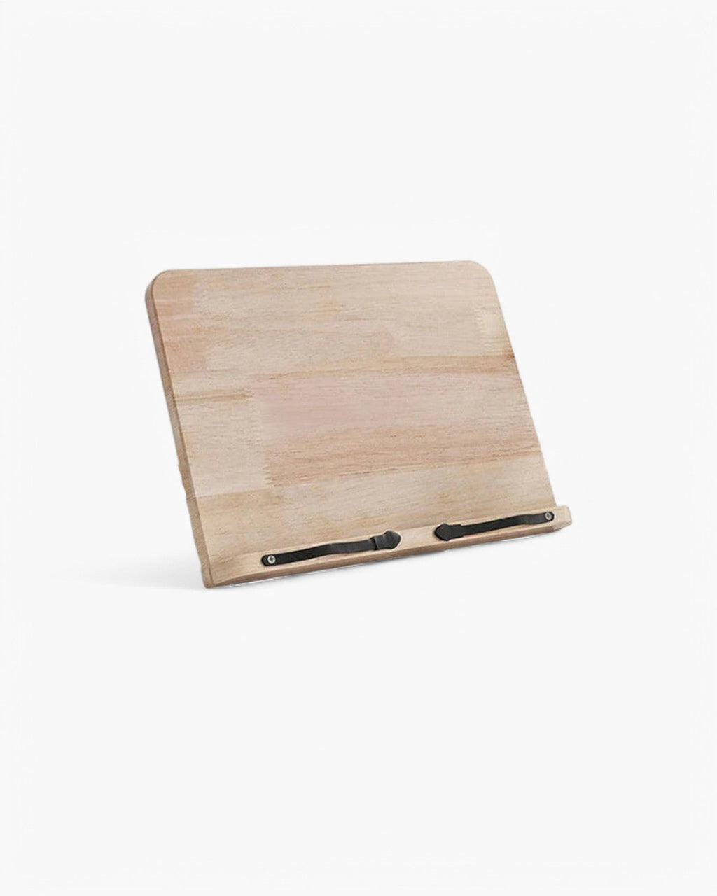 Natural Wood Adjustable Book And Tablet Stand With Metal Page Holders