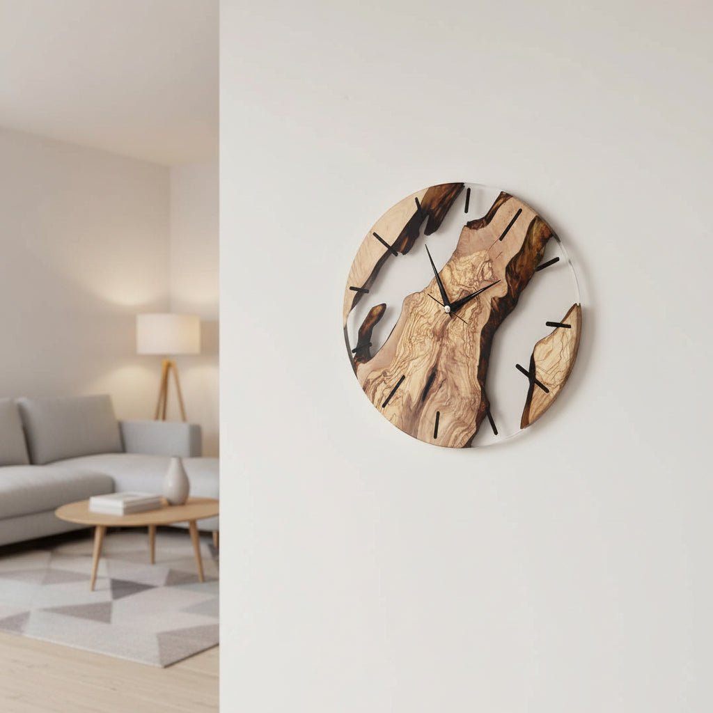 Nordic VIKTID ELMWAY Silent Elmwood Wall Clock — Round Shape, Quartz Movement