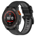 Black and Grey Garmin Fenix 5/6 Sport Strap — Secure Buckle