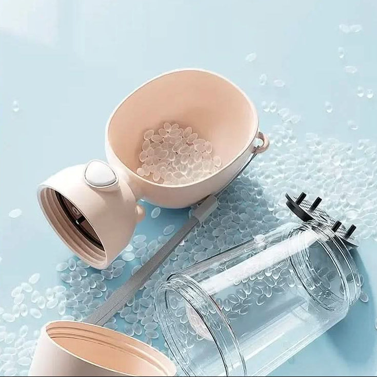 Botella de agua antiderrames para mascotas PETSPRING con cuenco incorporado