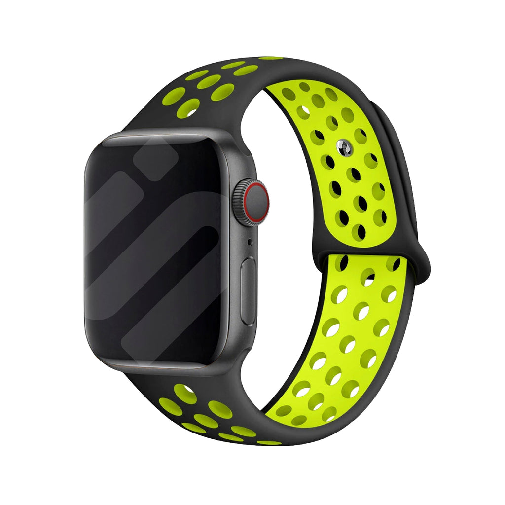 Schwarzes und gelbes Sportarmband für die Apple Watch
