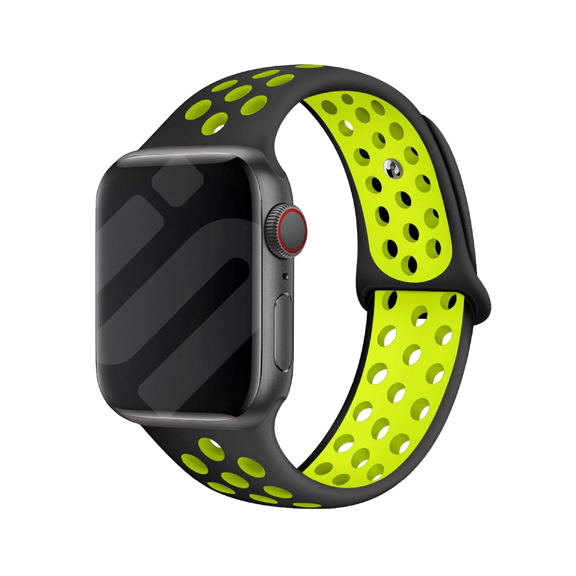 Schwarzes und gelbes Sportarmband für die Apple Watch