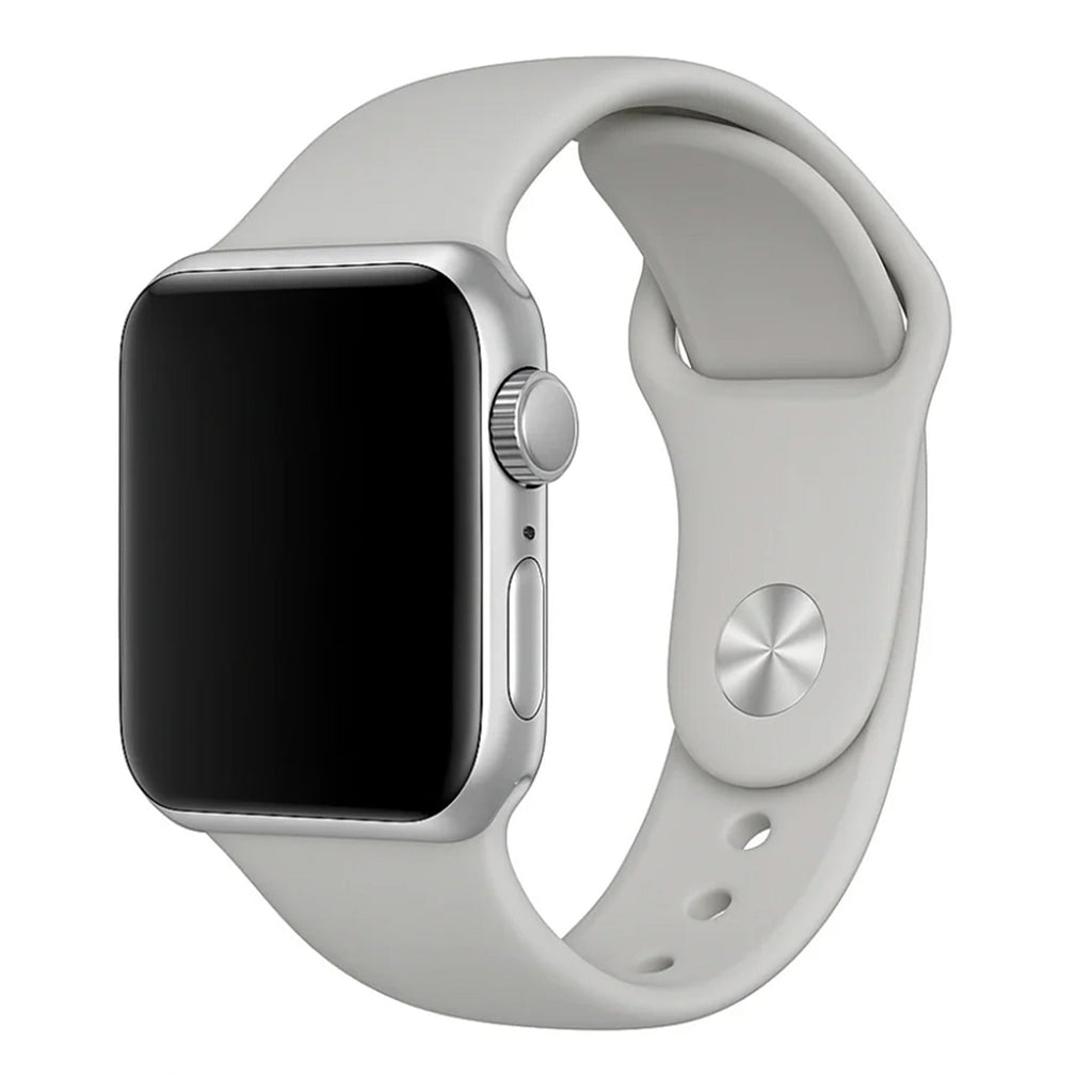 Silikonový řemínek pro Apple Watch — lehký flexibilní design, šedý