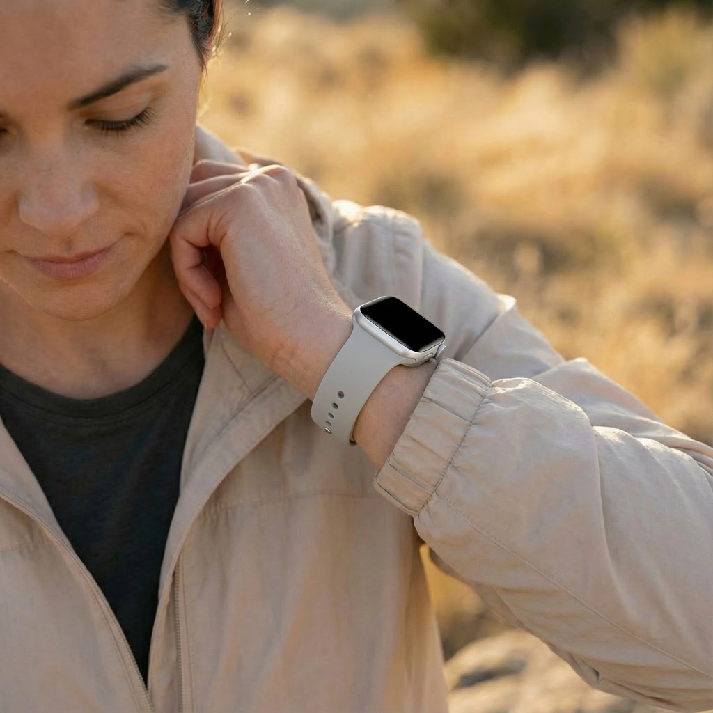 Silikonový řemínek pro Apple Watch — lehký flexibilní design, šedý