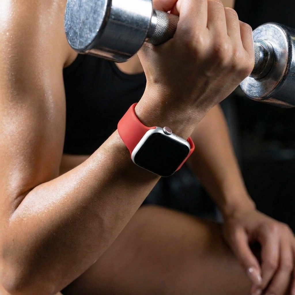 Officiële siliconenband voor de Apple Watch — rode vervangende band