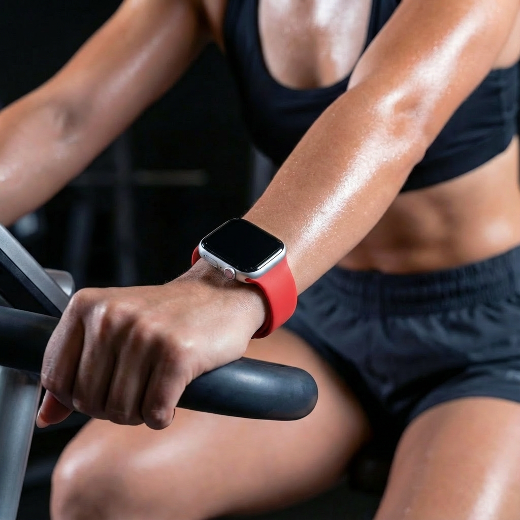 Officiële siliconenband voor de Apple Watch — rode vervangende band