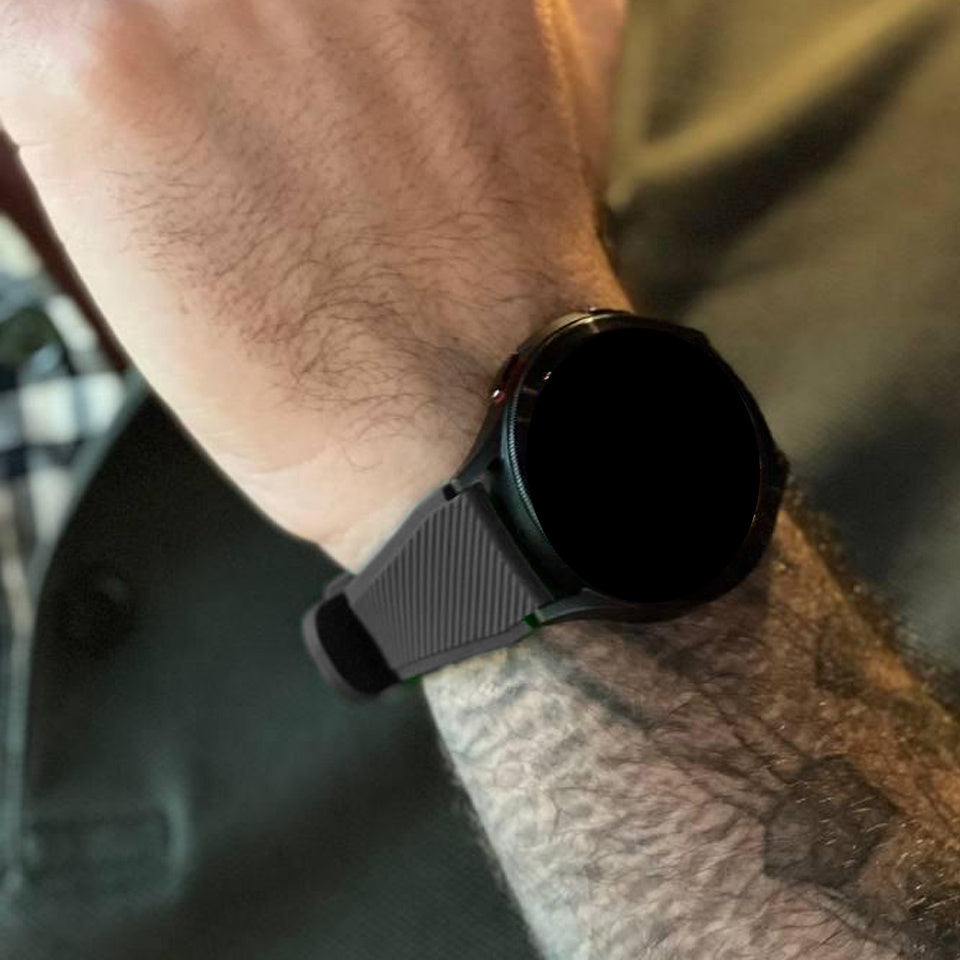 Ersatzarmband aus Silikon für Samsung Gear S3 — Schwarz, 22 mm breit