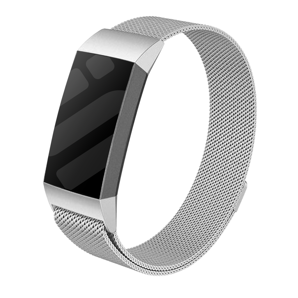 Fitbit Charge 4 silverfärgat milanesiskt armband – ersättningsarmband