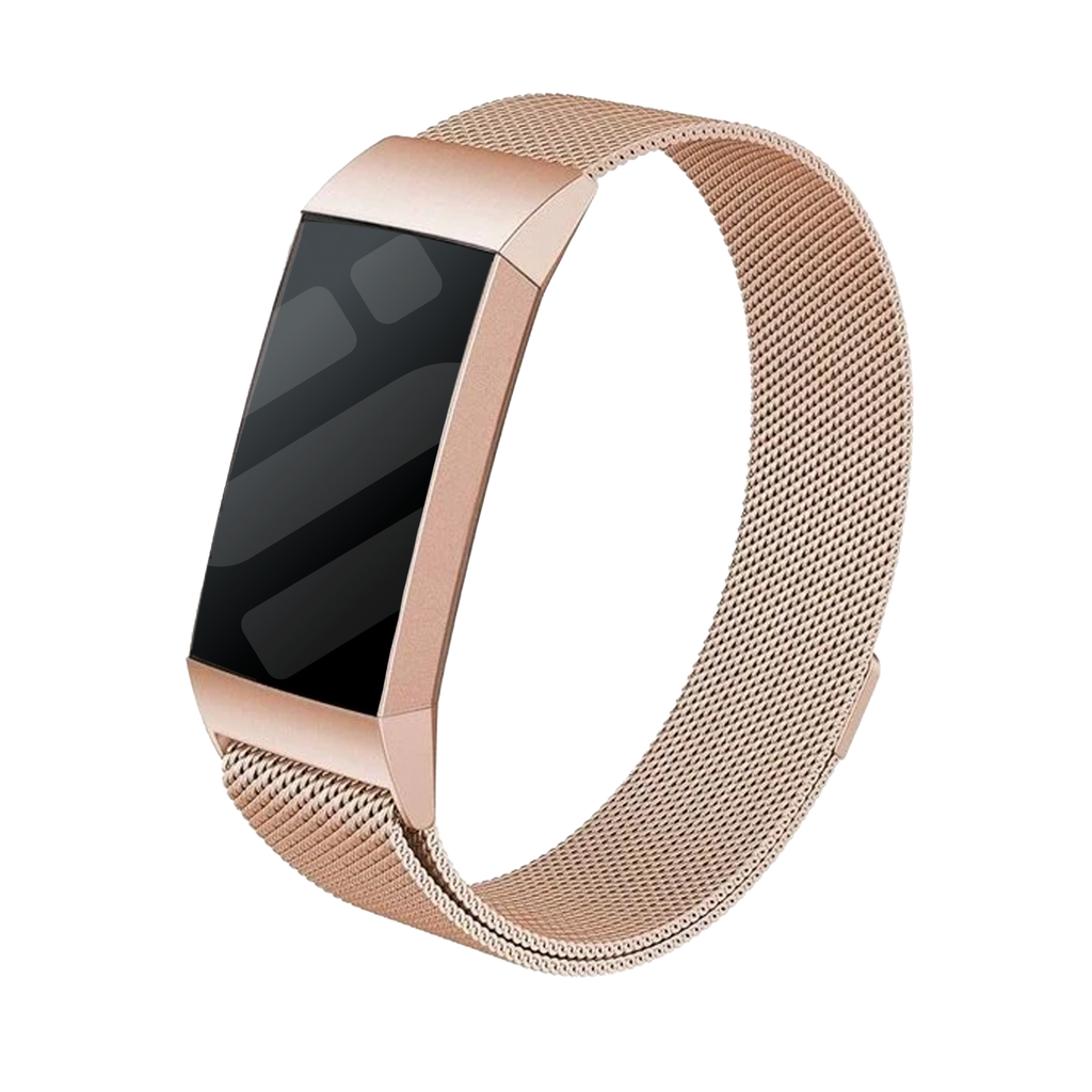 Cinturino milanese di ricambio color oro rosa per Fitbit Charge 4