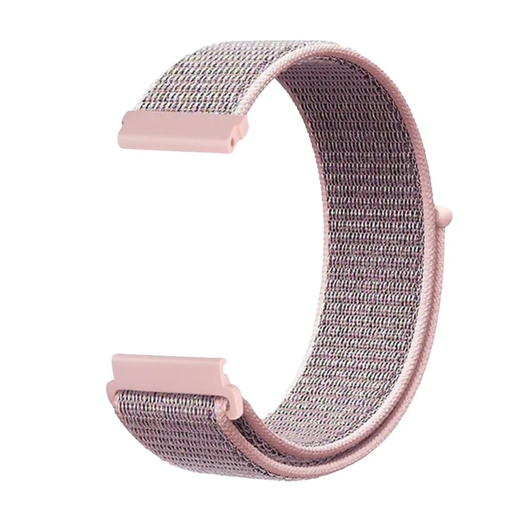 Samsung Galaxy Watch 3 41 mm nylonarmband – grått och rosa kardborreband
