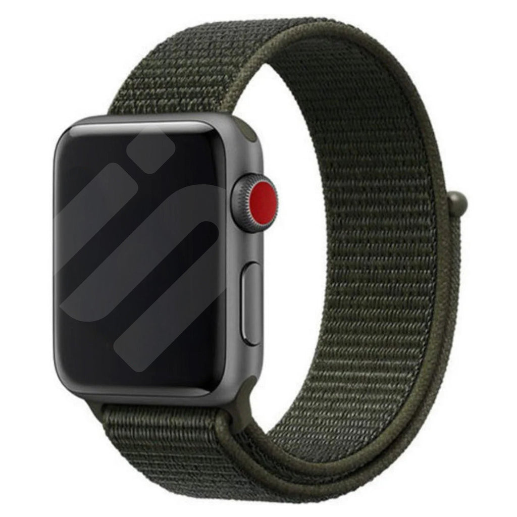 سوار Apple Watch من النايلون الأخضر الداكن