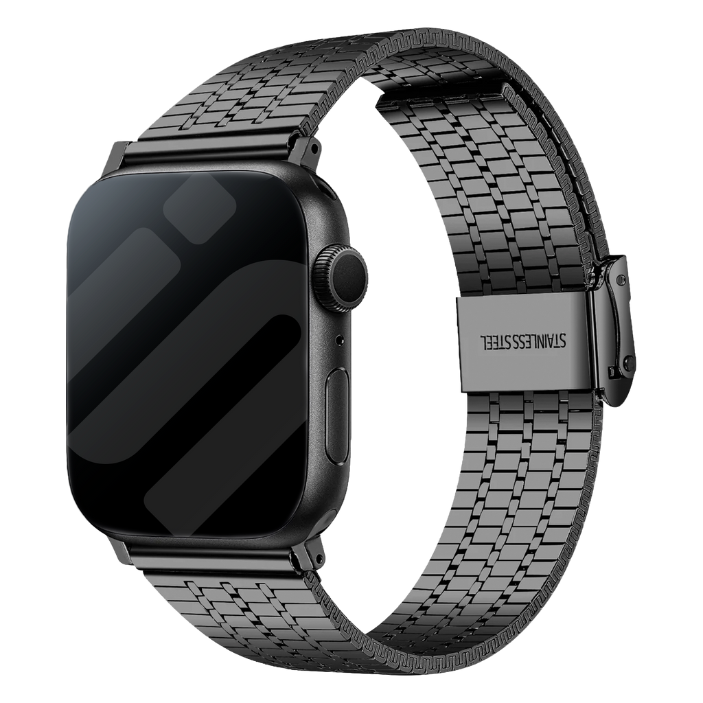 Apple Watch Armband aus schwarzem Edelstahl — feines Stahlarmband