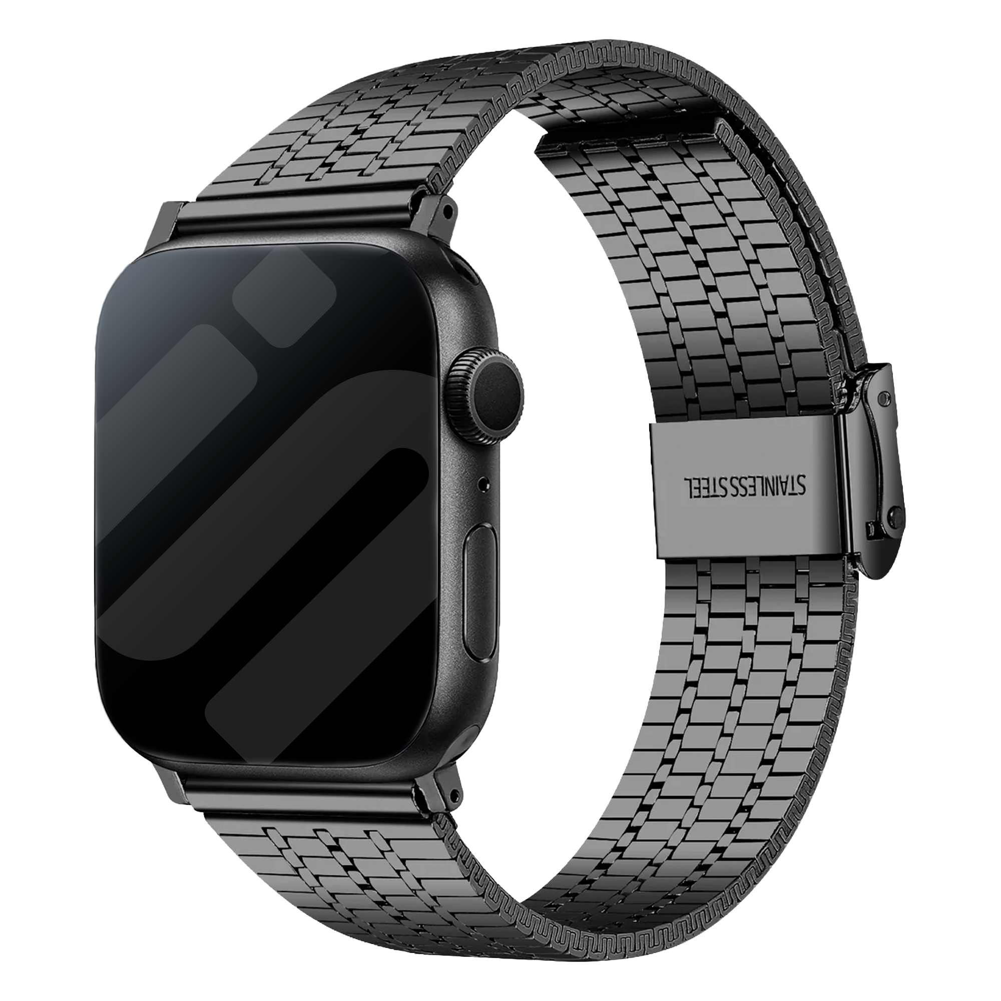 Apple Watch Armband aus schwarzem Edelstahl — feines Stahlarmband