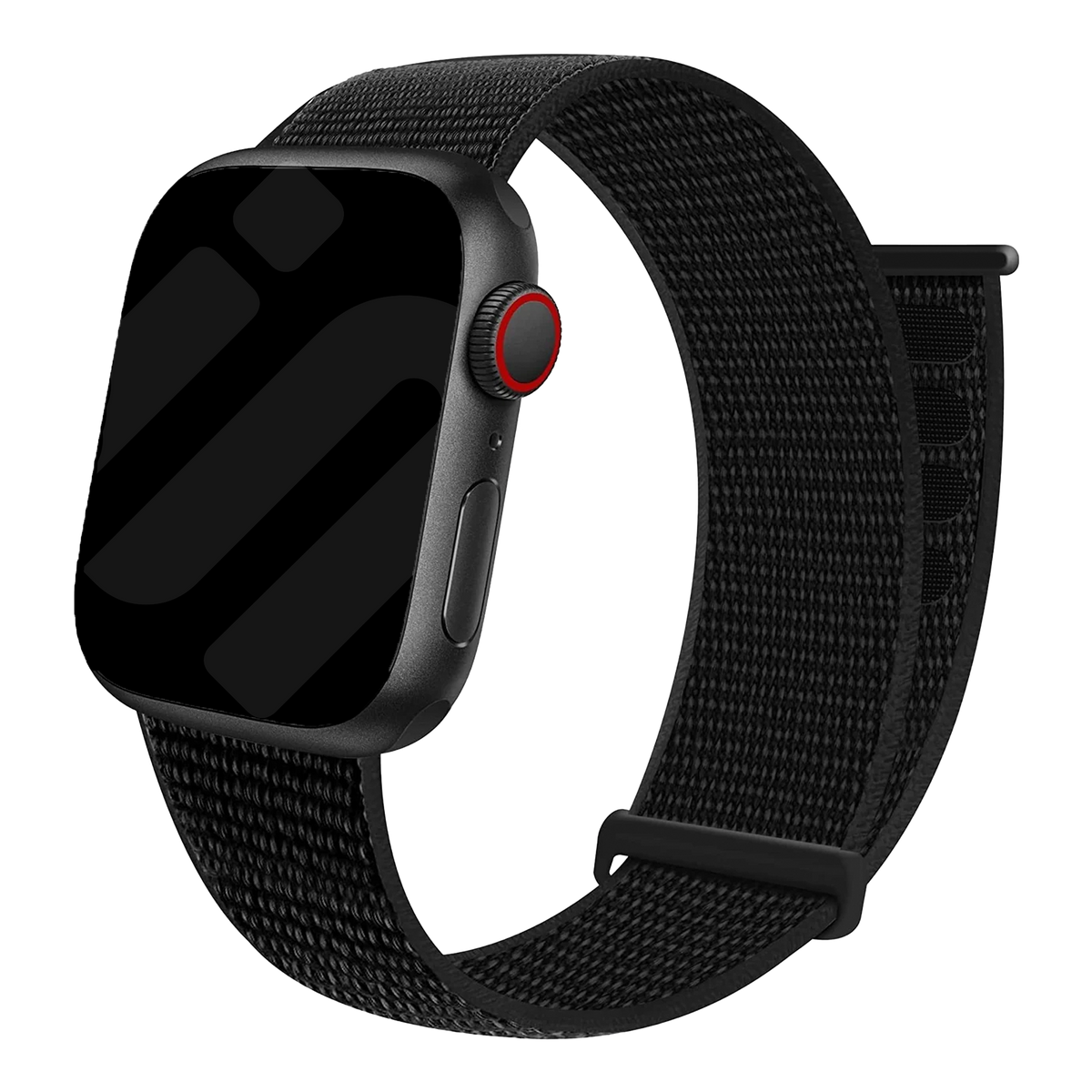 Originální černý nylonový řemínek Apple Watch Loop s nastavitelným zapínáním na suchý zip