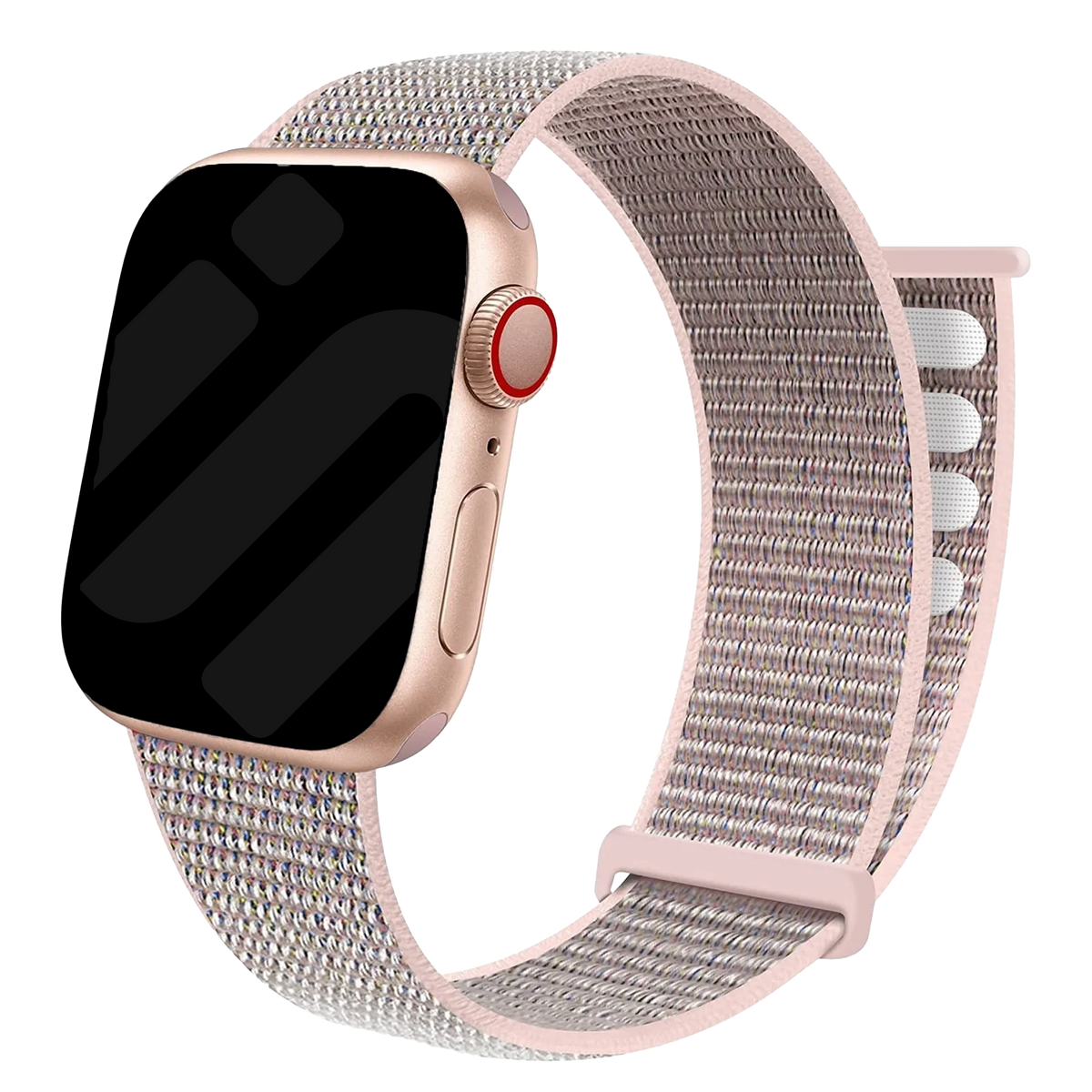 Cinturino ad anello in nylon rosa per Apple Watch — chiusura regolabile in velcro