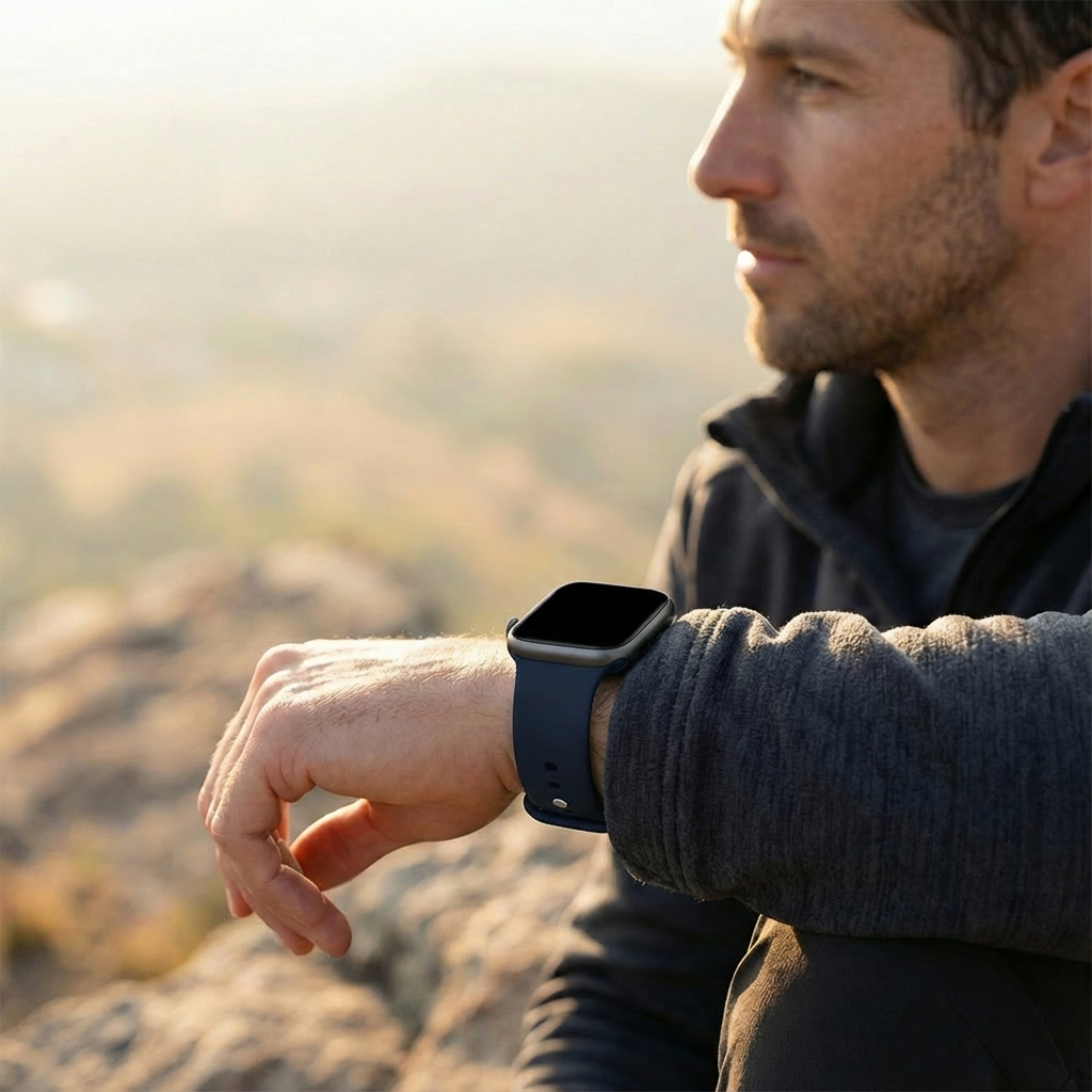 Κλασικό λουράκι σιλικόνης για Apple Watch — Σκούρο μπλε κλείσιμο με διπλή θηλιά