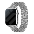 Ocelový korálkový řemínek ve stříbrném provedení pro Apple Watch