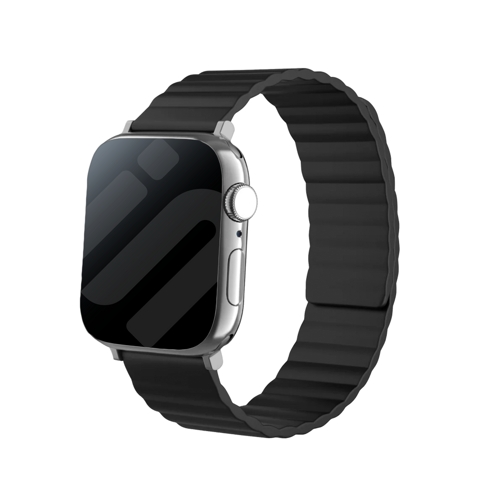 Apple Watch -magneettisilikoniranneke — musta, kevyt ja vedenpitävä käyttömukavuus