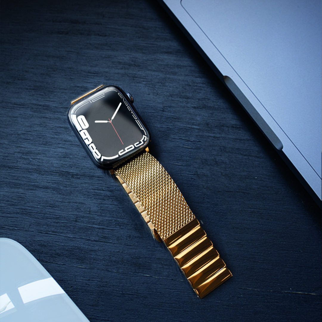 Apple Watch Milanese Strap — Premium Gold Stainless Steel