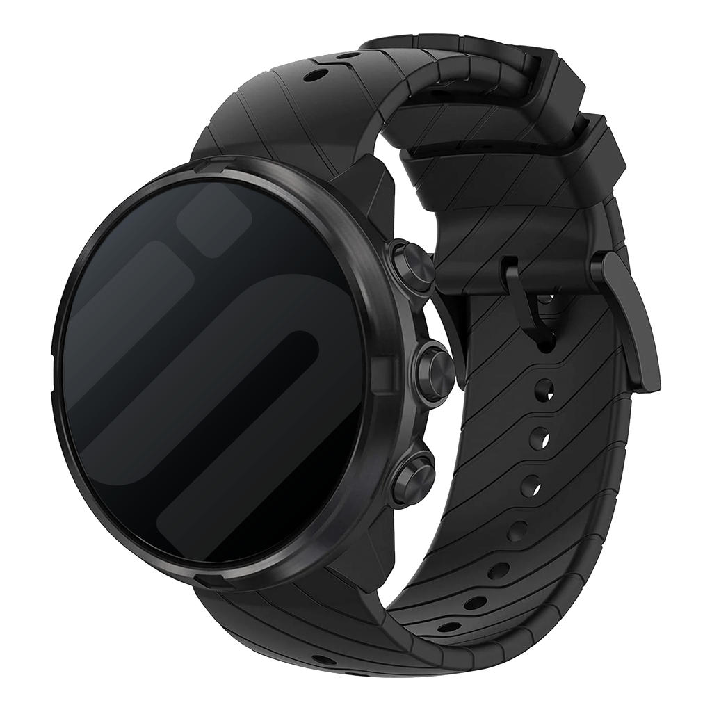 Suunto 9 Baro Smart Watch Strap — Black Silicone Replacement Band