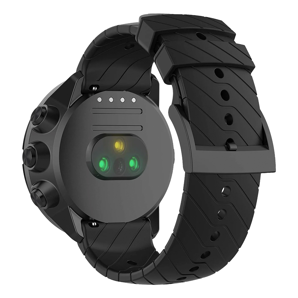 Suunto 9 Baro Smart Watch Strap — Black Silicone Replacement Band