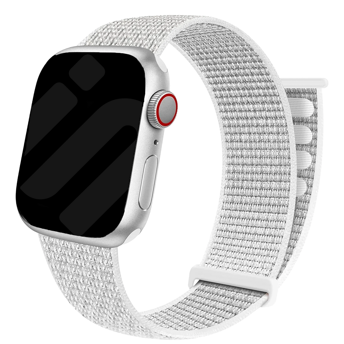 Apple Watch Nylon Loop-rem — hvid, justerbar velcrolukning