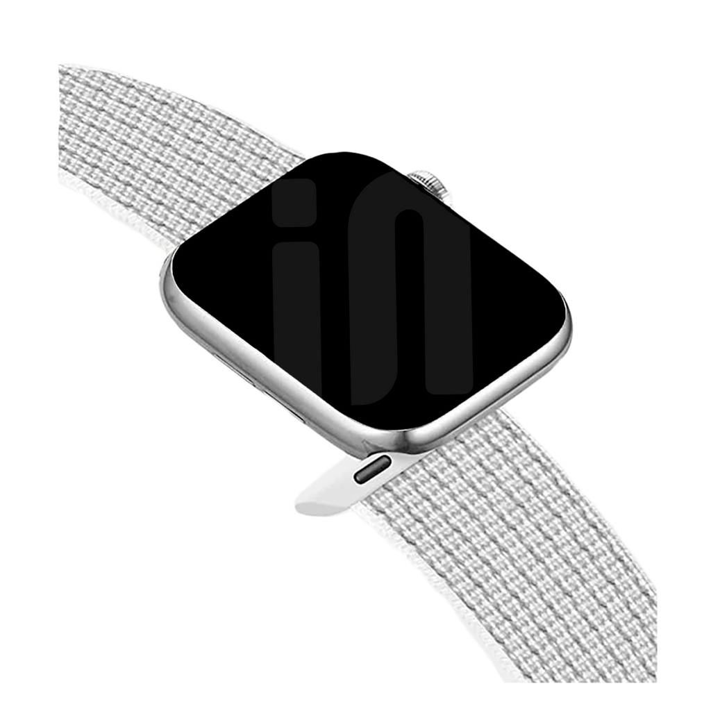Apple Watch Nylon Loop-rem — hvid, justerbar velcrolukning