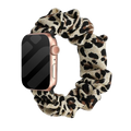 سوار سكرانشي مطاطي بنقشة جلد الفهد — ملاءمة مرنة لساعة Apple Watch