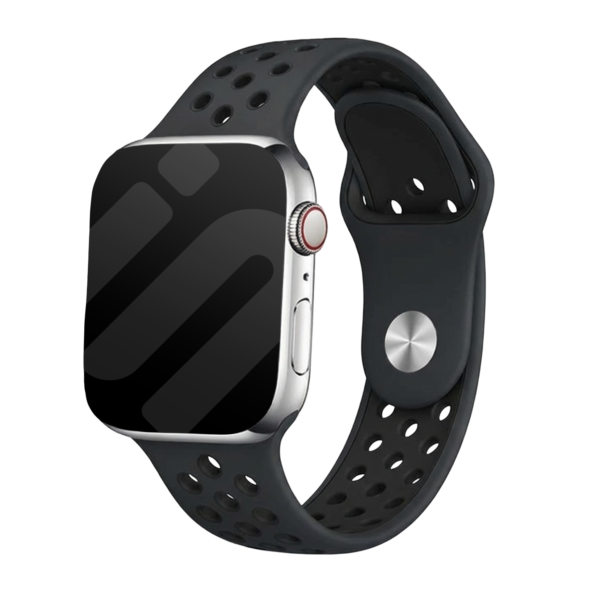Correa deportiva gris oscuro y negra para Apple Watch