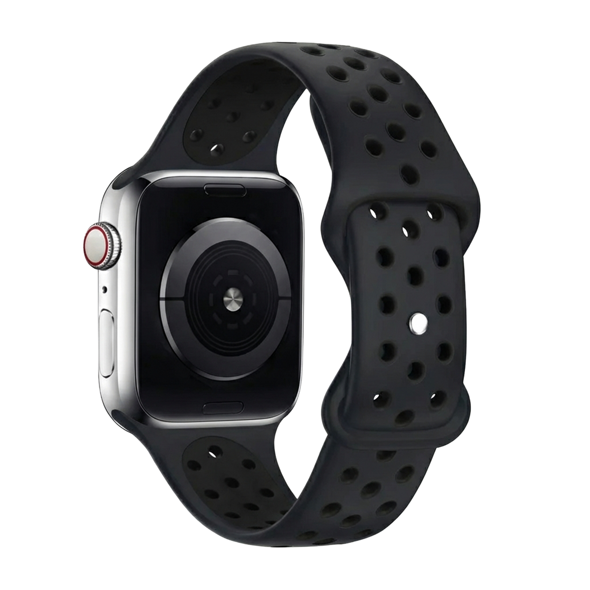 Correa deportiva gris oscuro y negra para Apple Watch