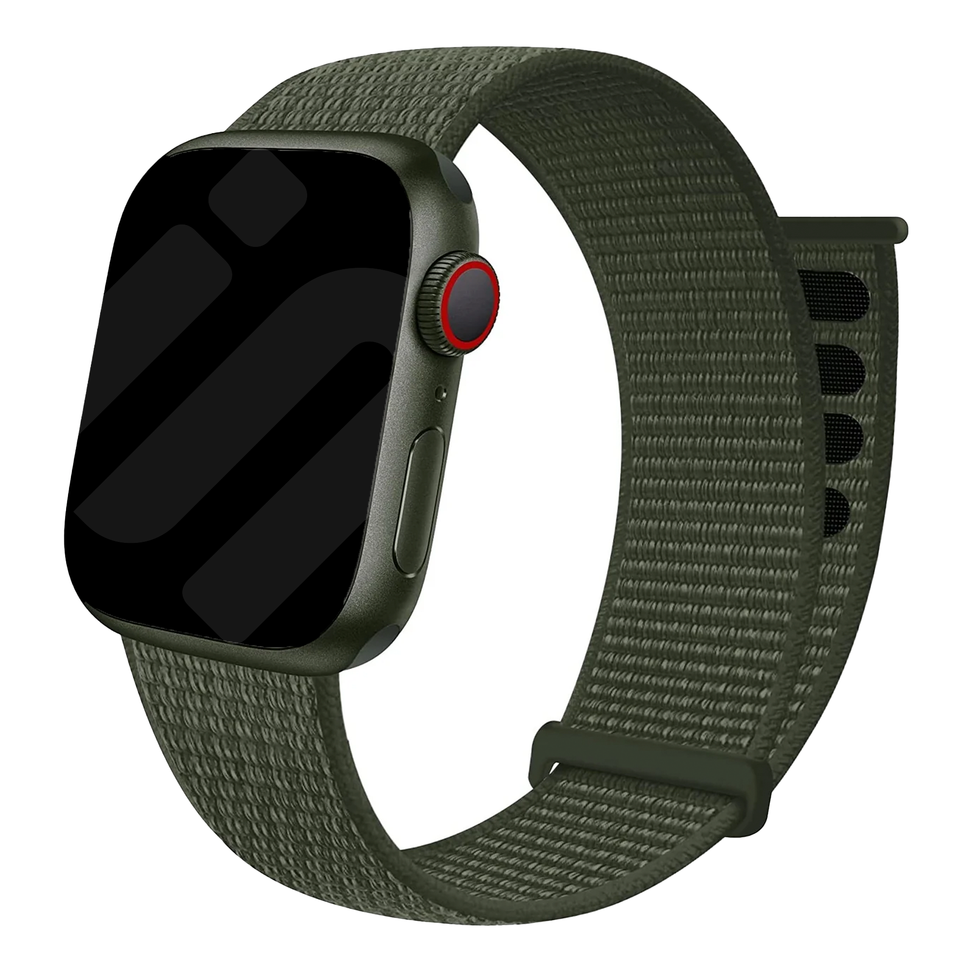Apple Watch Nylon Loop Strap — Army Green, Adjustable Fit