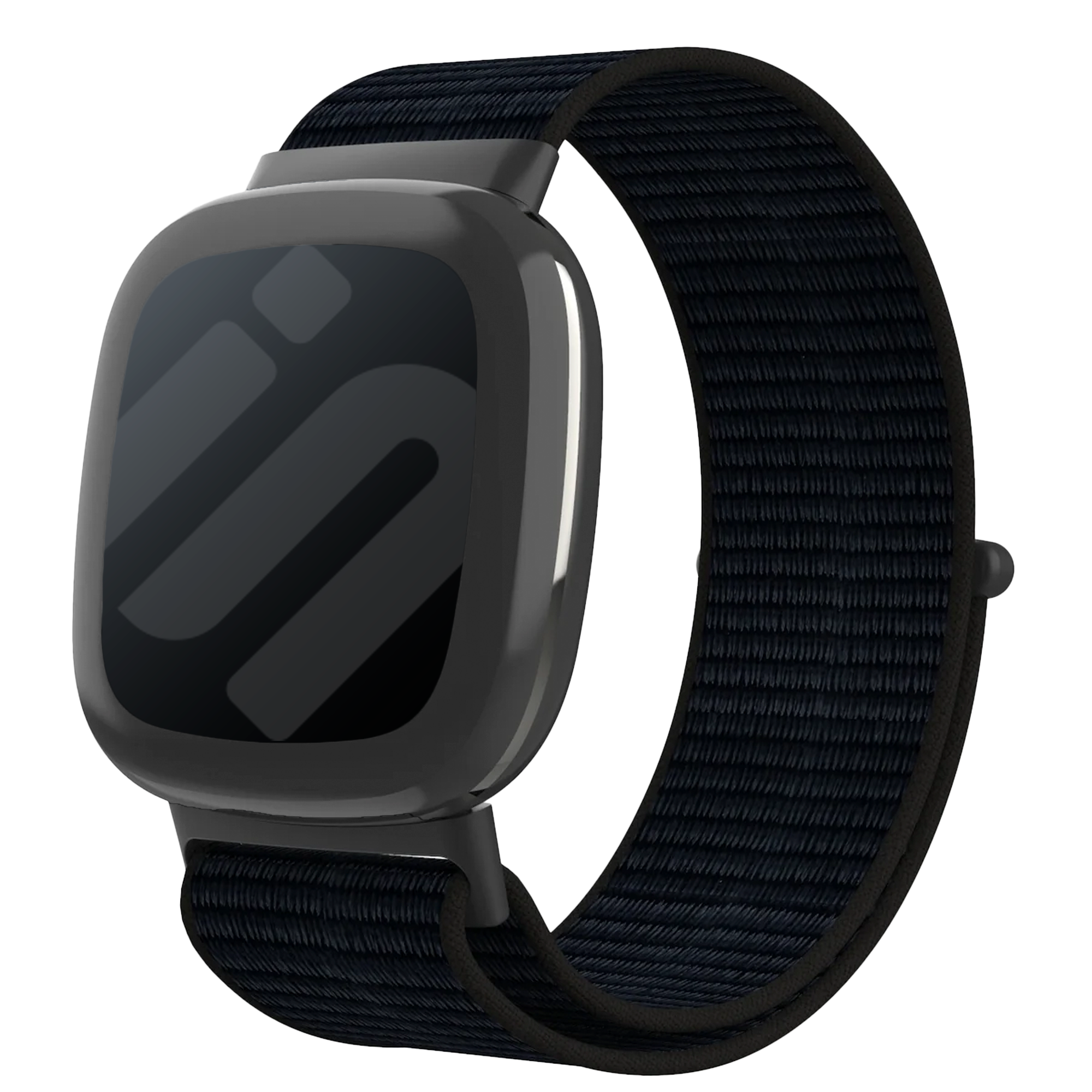 Fitbit Versa 4-nylonrem — sort, justerbar velcrolukning