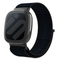 Nylonarmband till Fitbit Sense 2 – svart vävd design, säker kardborrestängning