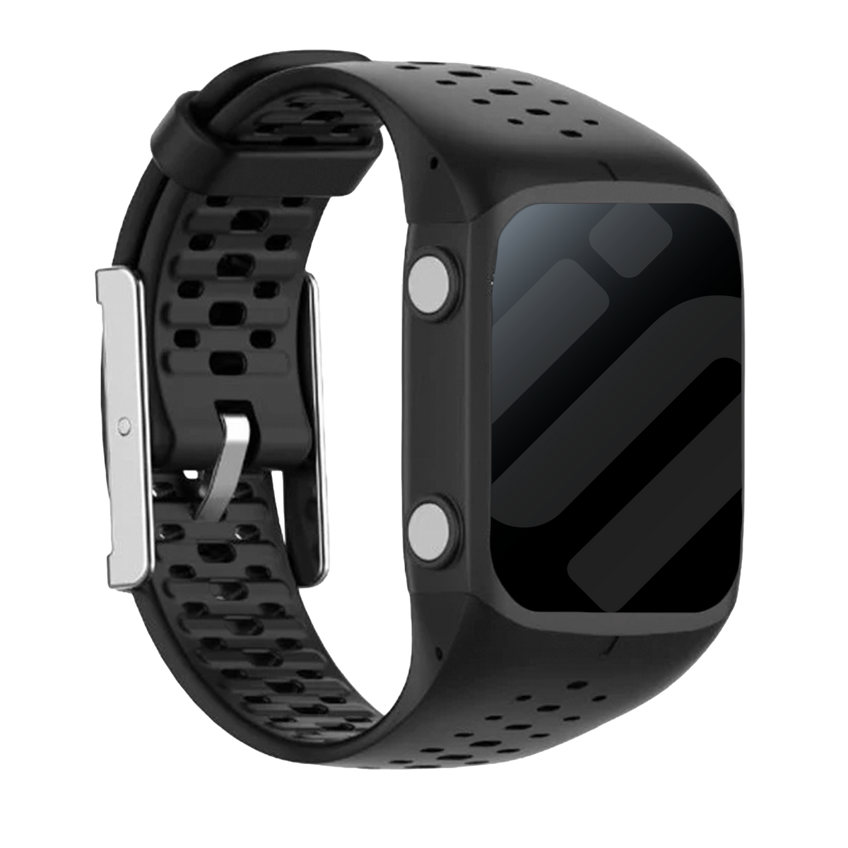 Schwarzes Silikonarmband für Polar M400- und M430-Uhren