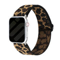 Elastický řemínek s leopardím vzorem pro Apple Watch — bezpečné zapínání na sponu