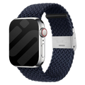 سوار Apple Watch مضفّر — تصميم منسوج بلون فحمي