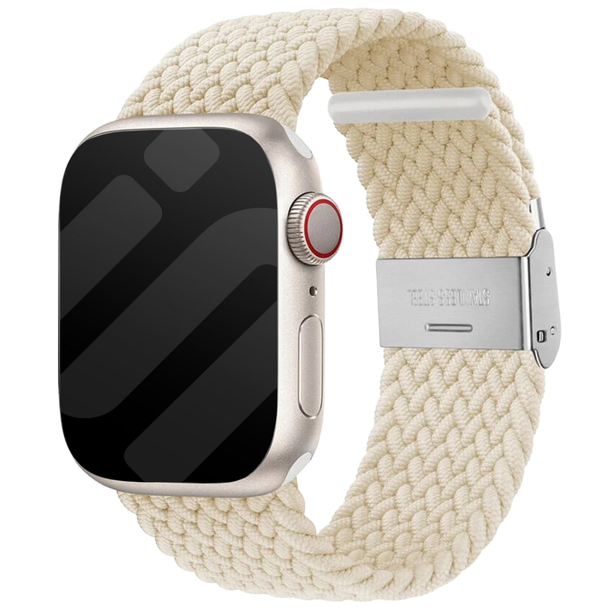 Cinturino intrecciato per Apple Watch — color galassia, chiusura con clip sicura
