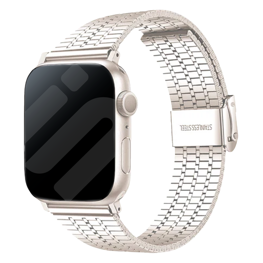 سوار Apple Watch الفولاذي الأنيق — تلميع مرآتي بلون ضوء النجوم