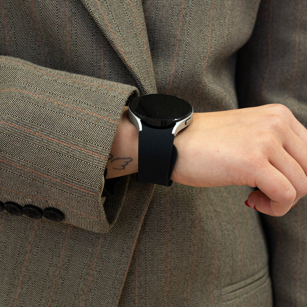 Ett tryck, svart silikonarmband för Samsung Galaxy Watch 7 40 mm
