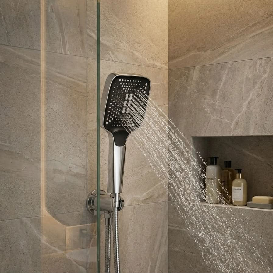 AQUASQUARE vysokotlaká dešťová sprchová hlavice se 3 režimy