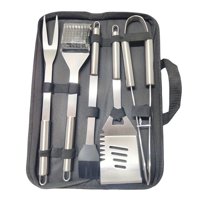 GRILLMASTER Set de ustensile pentru grătar — unelte din oțel inoxidabil și husă de transport